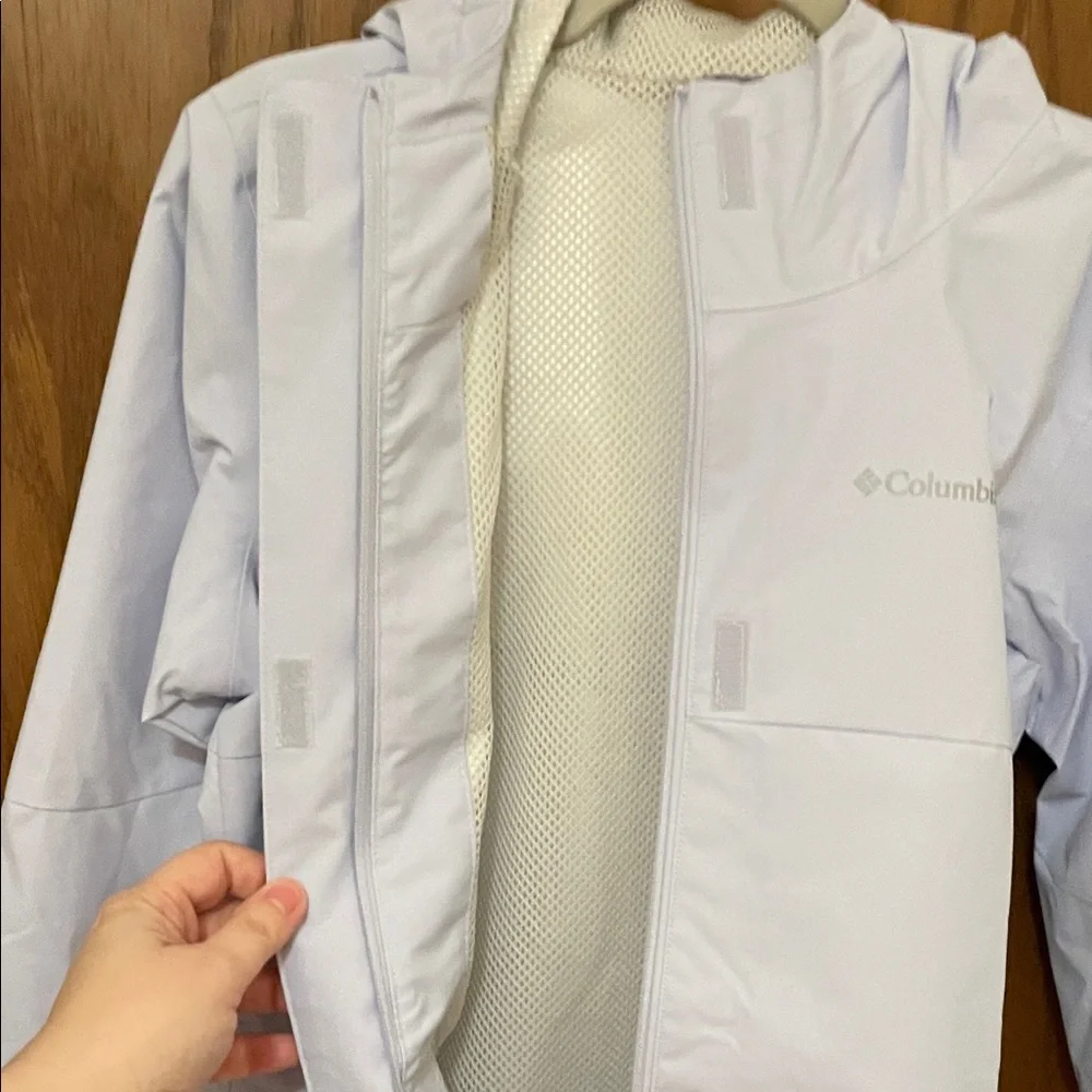 COLUMBIA NWT Girls Size 10/12 Light Purple Lavender Lined Jacket Raincoat - Picture 11 of 12